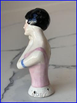 Antique German Porcelain Pin Cushion Half Doll 3 RARE Vintage Collectible Gifts