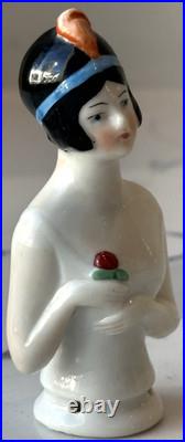 Antique German Porcelain Pin Cushion Half Doll 3 RARE Vintage Collectible Gifts