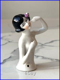 Antique German Porcelain Pin Cushion Half Doll 3 RARE Vintage Collectible Gifts
