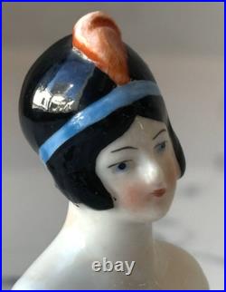 Antique German Porcelain Pin Cushion Half Doll 3 RARE Vintage Collectible Gifts