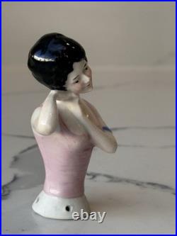 Antique German Porcelain Pin Cushion Half Doll 3 RARE Vintage Collectible Gifts