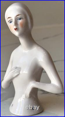 Antique German Porcelain Pin Cushion Half Doll 4 RARE Vintage Collectible Gifts