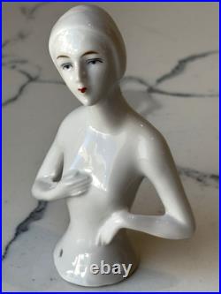 Antique German Porcelain Pin Cushion Half Doll 4 RARE Vintage Collectible Gifts