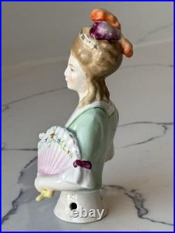 Antique German Porcelain Pin Cushion Half Doll 5+ RARE Vintage Collectible Gift