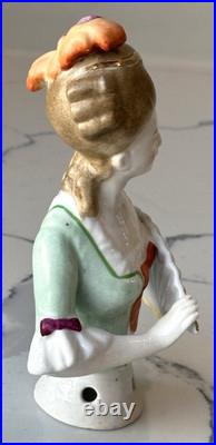 Antique German Porcelain Pin Cushion Half Doll 5+ RARE Vintage Collectible Gift