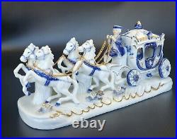 Antique German Porcelain Princess in Horse Carriage Figurine 13.5 Long Antique German Porcelain Princess in Horse Carriage Figurine 13.5 Long