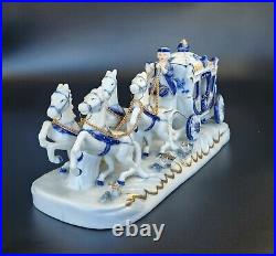 Antique German Porcelain Princess in Horse Carriage Figurine 13.5 Long Antique German Porcelain Princess in Horse Carriage Figurine 13.5 Long