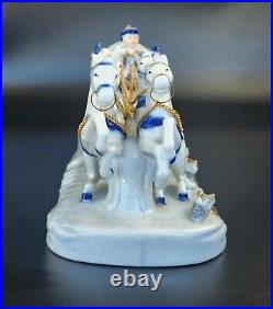Antique German Porcelain Princess in Horse Carriage Figurine 13.5 Long Antique German Porcelain Princess in Horse Carriage Figurine 13.5 Long