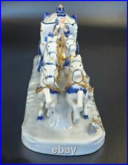 Antique German Porcelain Princess in Horse Carriage Figurine 13.5 Long Antique German Porcelain Princess in Horse Carriage Figurine 13.5 Long
