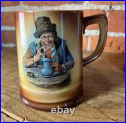 Antique German Portrait Mugs Set of 6 Vintage Tavern Character Beer Steins