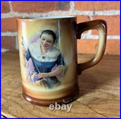 Antique German Portrait Mugs Set of 6 Vintage Tavern Character Beer Steins