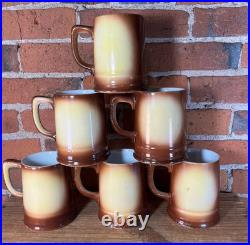 Antique German Portrait Mugs Set of 6 Vintage Tavern Character Beer Steins