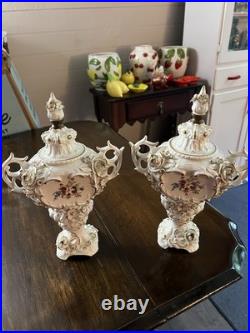 Antique German Potpourri Urns Mirror Set Late 1800's Sitzendor