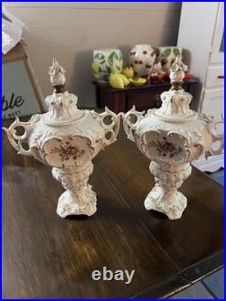 Antique German Potpourri Urns Mirror Set Late 1800's Sitzendor