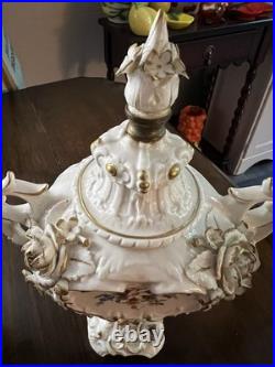 Antique German Potpourri Urns Mirror Set Late 1800's Sitzendor