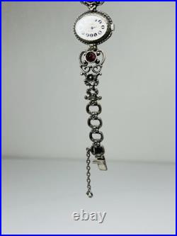 Antique German REGENT 835 Silver Garnet Bracelet Watch Art Deco Vintage Antique German REGENT 835 Silver Garnet Bracelet Watch Art Deco Vintage