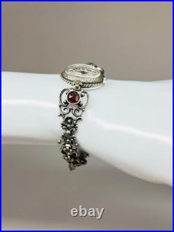 Antique German REGENT 835 Silver Garnet Bracelet Watch Art Deco Vintage Antique German REGENT 835 Silver Garnet Bracelet Watch Art Deco Vintage