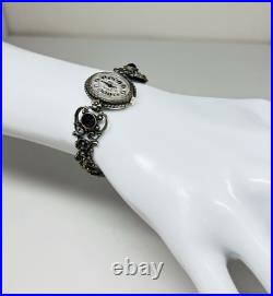 Antique German REGENT 835 Silver Garnet Bracelet Watch Art Deco Vintage Antique German REGENT 835 Silver Garnet Bracelet Watch Art Deco Vintage