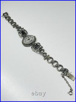 Antique German REGENT 835 Silver Garnet Bracelet Watch Art Deco Vintage Antique German REGENT 835 Silver Garnet Bracelet Watch Art Deco Vintage