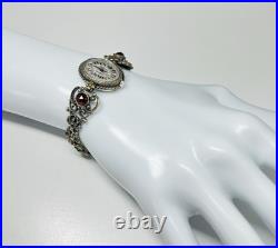 Antique German REGENT 835 Silver Garnet Bracelet Watch Art Deco Vintage Antique German REGENT 835 Silver Garnet Bracelet Watch Art Deco Vintage