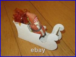 Antique German Santa Claus Sleigh Composition Germany (CH232)