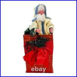 Antique German Santa Claus in Chimney Christmas Candy Container Signed RARE 10