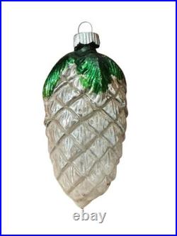 Antique German Santa On A Pinecone Ornament Christmas Blown Glass Vintage