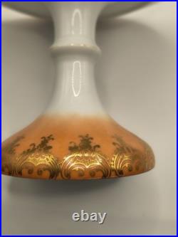Antique German Saxe Porcelain Pedestal Cake Stand Tazza Mythological Maidens