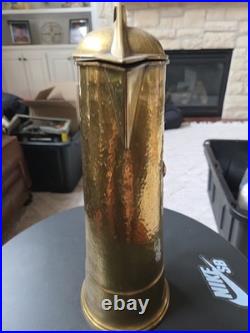 Antique German Secessionist Brass Wine Flagon Pitcher Arts Nouveau Vintage