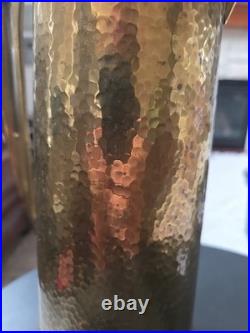 Antique German Secessionist Brass Wine Flagon Pitcher Arts Nouveau Vintage