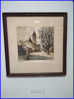 Antique German Signed water color