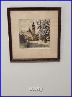 Antique German Signed water color