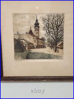 Antique German Signed water color