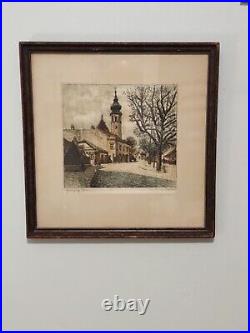 Antique German Signed water color