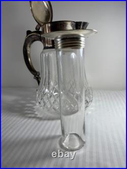 Antique German Silver-Plated Cut Crystal Pitcher with Lids & Glass Insert Antique German Silver-Plated Cut Crystal Pitcher with Lids & Glass Insert