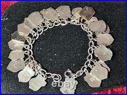Antique German Silver Sterling Charms Bracelet 925 835 800 Guilloche Cloisonné