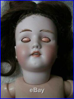 Antique German Simon Halbig Heinrich Handwerck Bisque Head Doll 24 Pierced Ears
