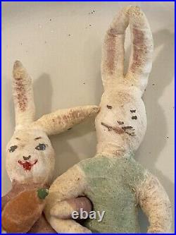 Antique German Spun Cotton Easter Rabbit Rabbits Bunnies