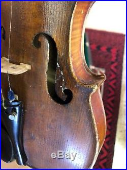Antique German Stainer Copy 4/4 Violin, Repair Parts -Vintage Withcase And Bow