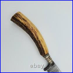 Antique German Steel bone grip Hunting Knife fixed blade original old vintage