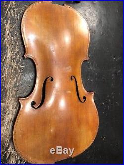 Antique German Strad Copy 4/4 Violin, Repair Parts Vintage. Experimental. Old