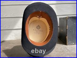 Antique German Top Hat Stove Pipe Beaver 6 5/8 Original Box 1880