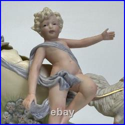 Antique German Victorian Baby Girl Doll Easter Egg & Chicken Bisque Figurine