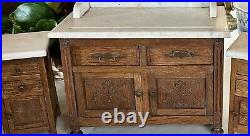 Antique German Victorian C1890 3 Pc Marble Top Set To Display With Dolls Antique German Victorian C1890 3 Pc Marble Top Set To Display With Dolls