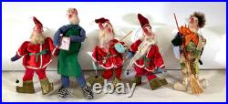 Antique German Victorian Christmas Ornament 6 Belsnickle Santa 1890 Lot DS75