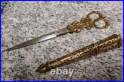 Antique German Victorian Desk Scissors Shears with Dolphin Handles Odd Rare Antique German Victorian Desk Scissors Shears with Dolphin Handles Odd Rare