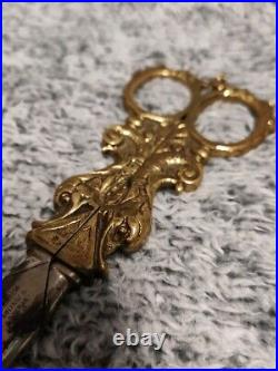 Antique German Victorian Desk Scissors Shears with Dolphin Handles Odd Rare Antique German Victorian Desk Scissors Shears with Dolphin Handles Odd Rare