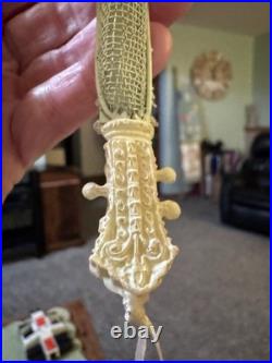 Antique German/Victorian/Grunderzeit Mixed Media Xmas Ornament Mandolin 1900's