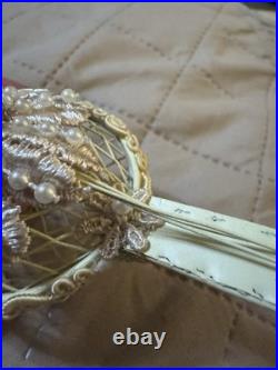 Antique German/Victorian/Grunderzeit Mixed Media Xmas Ornament Mandolin 1900's