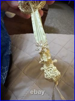 Antique German/Victorian/Grunderzeit Mixed Media Xmas Ornament Mandolin 1900's